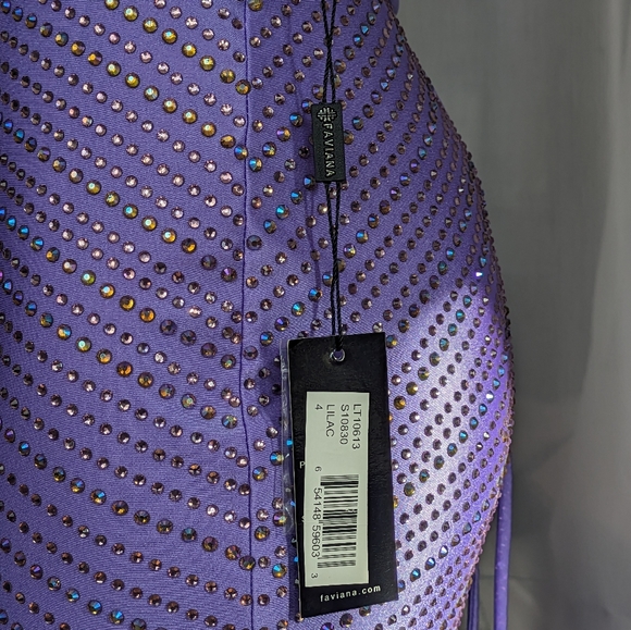 NWT FAVIANA Charmeuse Heat-Stone Patterned Dress | Size 4 Small - Picture 11 of 14